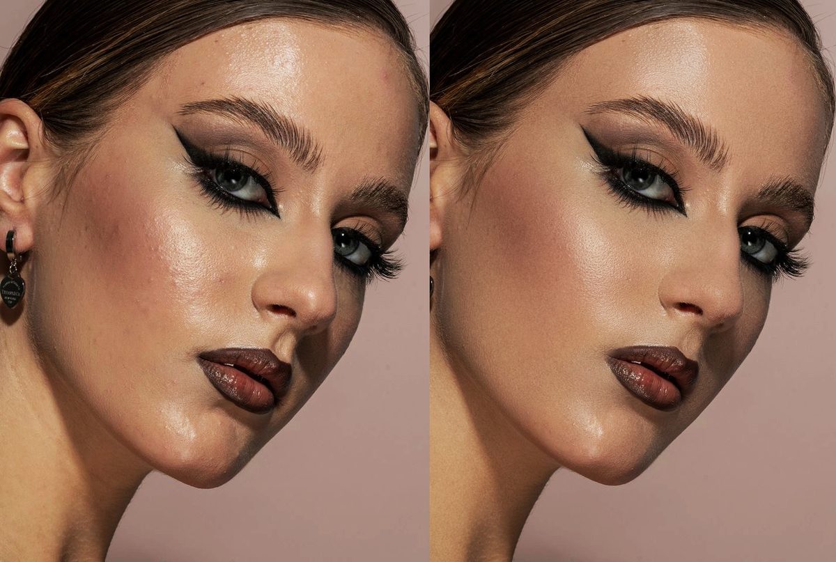 Portrait before and after RetouchLab Skin Pro